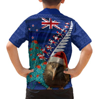New Zealand Christmas Hawaiian Shirt Kiwi Bird Santa and Silver Fern Funny Haka Dance LT03 - Polynesian Pride