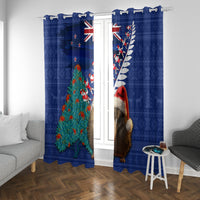 New Zealand Christmas Window Curtain Kiwi Bird Santa and Silver Fern Funny Haka Dance