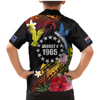 Cook Islands Independence Day Family Matching Mermaid Dress and Hawaiian Shirt Maroro and Kakaia with Hibiscus Flower Polynesian Pattern