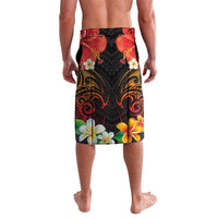 French Polynesia Bastille Day Lavalava Tiare Flower and National Seal Polynesian Pattern
