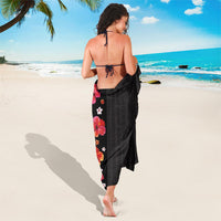 Hawaii Hibiscus and Plumeria Flowers Sarong Tapa Tribal Pattern Half Style Colorful Mode