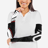 New Zealand Rugby Custom Arm Sleeves Sporty Silver Fern Shape with Maori Tattoos LT03 - Polynesian Pride