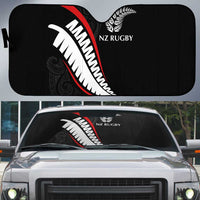 New Zealand Rugby Auto Sun Shade Sporty Silver Fern Shape with Maori Tattoos - Polynesian Pride