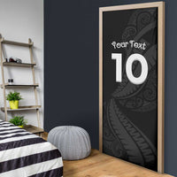 New Zealand Rugby Custom Door Cover Sporty Silver Fern Shape with Maori Tattoos - Polynesian Pride