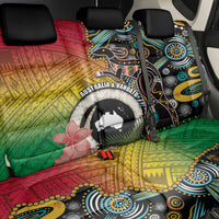 Vanuatu and Australia Together Back Car Seat Cover Kangaroo with Pig Tusk Indigenous Pattern