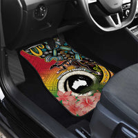 Vanuatu and Australia Together Car Mats Kangaroo with Pig Tusk Indigenous Pattern