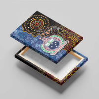 Samoa and Australia Together Canvas Wall Art Kangaroo and Tribal Hibiscus Aboriginal Pattern