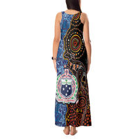 Samoa and Australia Together Tank Maxi Dress Kangaroo and Tribal Hibiscus Aboriginal Pattern