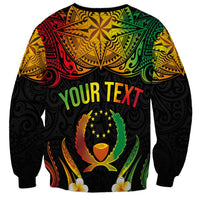 Personalised Pohnpei Independence Day Sweatshirt Polynesian Tattoo and Plumeria Reggae Color