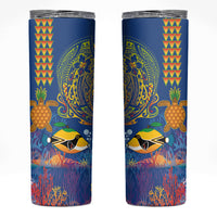 Hawaii Ocean Skinny Tumbler Pineapple Turtle and Mango Reef Triggerfish and Kakau Tattoo LT03 Multicolor - Polynesian Pride
