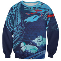 Personalized Hawaii Swimming Sweatshirt Tribal Sporty Style LT03 Unisex Multicolor - Polynesian Pride