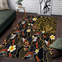 Hawaiian and Japanese Area Rug Polynesian Tattoo with Japanese Culture Kintsugi Style LT03 Multicolor - Polynesian Pride