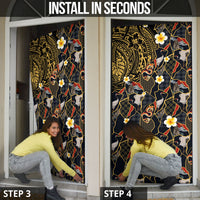 Hawaiian and Japanese Door Cover Polynesian Tattoo with Japanese Culture Kintsugi Style LT03 - Polynesian Pride
