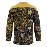 Hawaiian and Japanese Hockey Jersey Polynesian Tattoo with Japanese Culture Kintsugi Style LT03 - Polynesian Pride