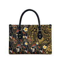 Hawaiian and Japanese Leather Bag Polynesian Tattoo with Japanese Culture Kintsugi Style LT03 - Polynesian Pride