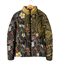 Hawaiian and Japanese Padded Jacket Polynesian Tattoo with Japanese Culture Kintsugi Style LT03 - Polynesian Pride