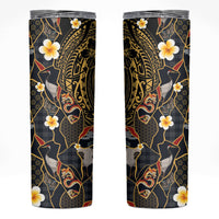 Hawaiian and Japanese Skinny Tumbler Polynesian Tattoo with Japanese Culture Kintsugi Style LT03 Multicolor - Polynesian Pride