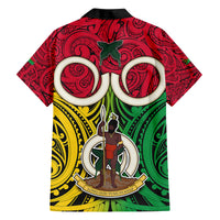 Vanuatu Family Matching Tank Maxi Dress and Hawaiian Shirt Pig Tusk Mix Maori Pattern and Namele Leaf LT03 - Polynesian Pride
