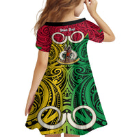 Personalised Vanuatu Family Matching Summer Maxi Dress and Hawaiian Shirt Pig Tusk Mix Maori Pattern and Namele Leaf LT03 - Polynesian Pride
