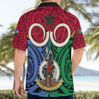 Vanuatu Shefa Province Hawaiian Shirt Pig Tusk Mix Maori Pattern and Namele Leaf LT03 - Polynesian Pride