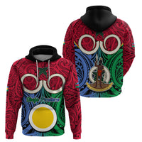 Vanuatu Shefa Province Hoodie Pig Tusk Mix Maori Pattern and Namele Leaf LT03 - Polynesian Pride