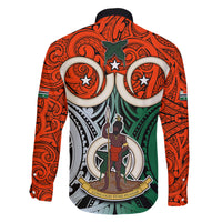 Vanuatu Penama Province Family Matching Puletasi Dress and Hawaiian Shirt Pig Tusk Mix Maori Pattern and Namele Leaf LT03 - Polynesian Pride