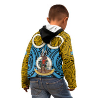 Personalised Vanuatu Sanma Province Kid Hoodie Pig Tusk Mix Maori Pattern and Namele Leaf LT03 - Polynesian Pride