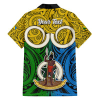 Personalised Vanuatu Malampa Province Family Matching Off Shoulder Maxi Dress and Hawaiian Shirt Pig Tusk Mix Maori Pattern and Namele Leaf LT03 - Polynesian Pride