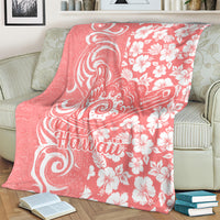 Hawaii Kauai Island Blanket Hibiscus Pattern Seamless Tribal Simple Pink Pastel LT03 - Polynesian Pride