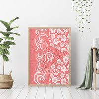 Hawaii Kauai Island Canvas Wall Art Hibiscus Pattern Seamless Tribal Simple Pink Pastel LT03 - Polynesian Pride