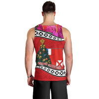 Wallis and Futuna Christmas Men Tank Top Santa Claus Holding Coat of Arms Polynesian Xmas Style LT03 - Polynesian Pride