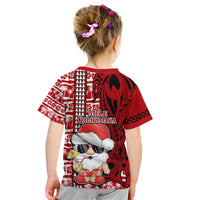 Mele Kalikimaka Hawaii Christmas Kid T Shirt Santa Claus Kakau Tribal Mix Polynesia Tattoo LT03 - Polynesian Pride