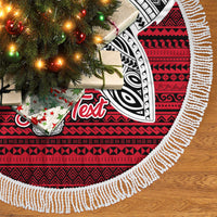 Custom French Polynesia Christmas Tree Skirt Santa Hold Seal with Polynesian Tribal Tattoo LT03 - Polynesian Pride