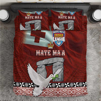Mate Ma'a Tonga Bedding Set Haamonga a Maui and White Dove - Tongan Kupesi Ngatu LT03 Red - Polynesian Pride