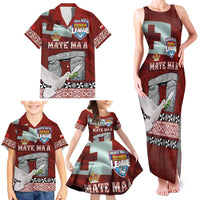 Mate Ma'a Tonga Family Matching Tank Maxi Dress and Hawaiian Shirt Haʻamonga ʻa Maui and White Dove - Tongan Kupesi Ngatu