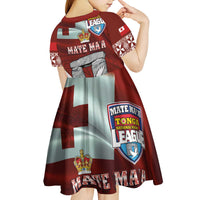 Mate Ma'a Tonga Kid Short Sleeve Dress Haamonga a Maui and White Dove - Tongan Kupesi Ngatu LT03 - Polynesian Pride