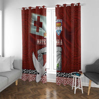 Mate Ma'a Tonga Window Curtain Haʻamonga ʻa Maui and White Dove - Tongan Kupesi Ngatu