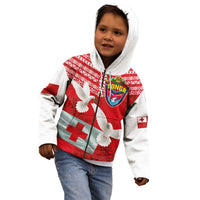 Mate Ma'a Tonga Kid Hoodie Double White Dove and Kupesi Ngatu Art Tattoo LT03 - Polynesian Pride