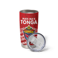 Mate Ma'a Tonga Tumbler Cup Double White Dove and Kupesi Ngatu Art Tattoo LT03 - Polynesian Pride