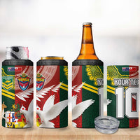 Custom Mate Ma'a Tonga and Australia Kangaroo 4 in 1 Can Cooler Tumbler Nation Seal with Mascot Aboriginal and Tongan Kupesi Ngatu Art