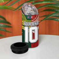 Custom Mate Ma'a Tonga and Australia Kangaroo 4 in 1 Can Cooler Tumbler Nation Seal with Mascot Aboriginal and Tongan Kupesi Ngatu Art