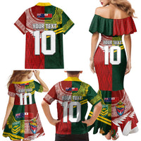 Custom Mate Ma'a Tonga and Australia Kangaroo Family Matching Mermaid Dress and Hawaiian Shirt Nation Seal with Mascot Aboriginal and Tongan Kupesi Ngatu Art