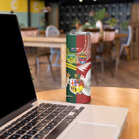 Custom Mate Ma'a Tonga and Australia Kangaroo Skinny Tumbler Nation Seal with Mascot Aboriginal and Tongan Kupesi Ngatu Art