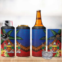 Personalised Fiji and Rotuma Together 4 in 1 Can Cooler Tumbler Fjian Masi and Pacific Pattern Mix Culture