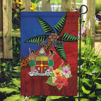 Personalised Fiji and Rotuma Together Garden Flag Fjian Masi and Pacific Pattern Mix Culture