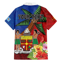 Personalised Fiji and Rotuma Together Hawaiian Shirt Fjian Masi and Pacific Pattern Mix Culture