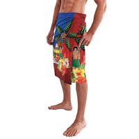 Personalised Fiji and Rotuma Together Lavalava Fjian Masi and Pacific Pattern Mix Culture