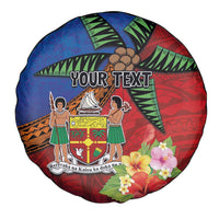 Personalised Fiji and Rotuma Together Spare Tire Cover Fjian Masi and Pacific Pattern Mix Culture