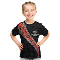 Custom New Zealand Rugby Kid T Shirt Maori and Silver Fern Half Style