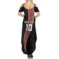 Custom New Zealand Rugby Summer Maxi Dress Maori and Silver Fern Half Style LT03 - Polynesian Pride